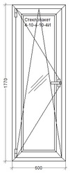 Пластиковое окно 600 х 1770 - 2 шт